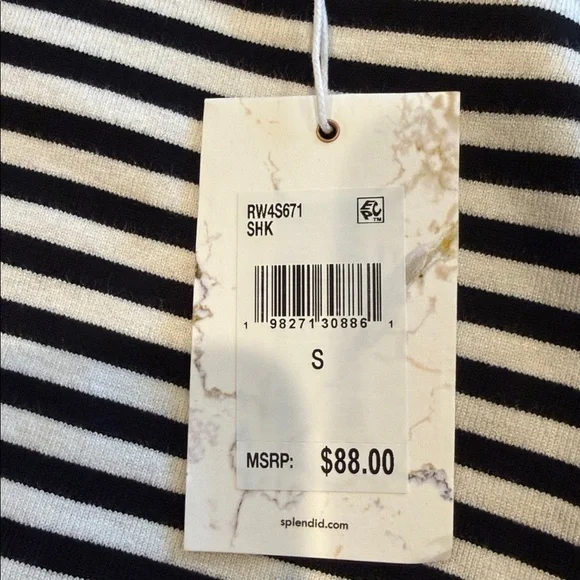 Splendid x Cella Jane Black & Snow Stripe Sweater Tank NWT Size Small - Picture 8 of 8